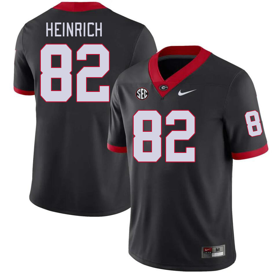 Men #82 Colton Heinrich Georgia Bulldogs College Football Jerseys Stitched-Black